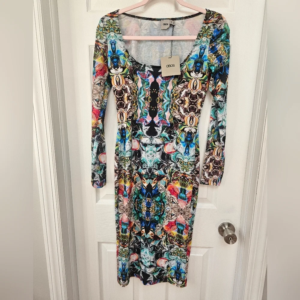 ASOS Patterned Dress, Size 6 - Picture 3 of 6